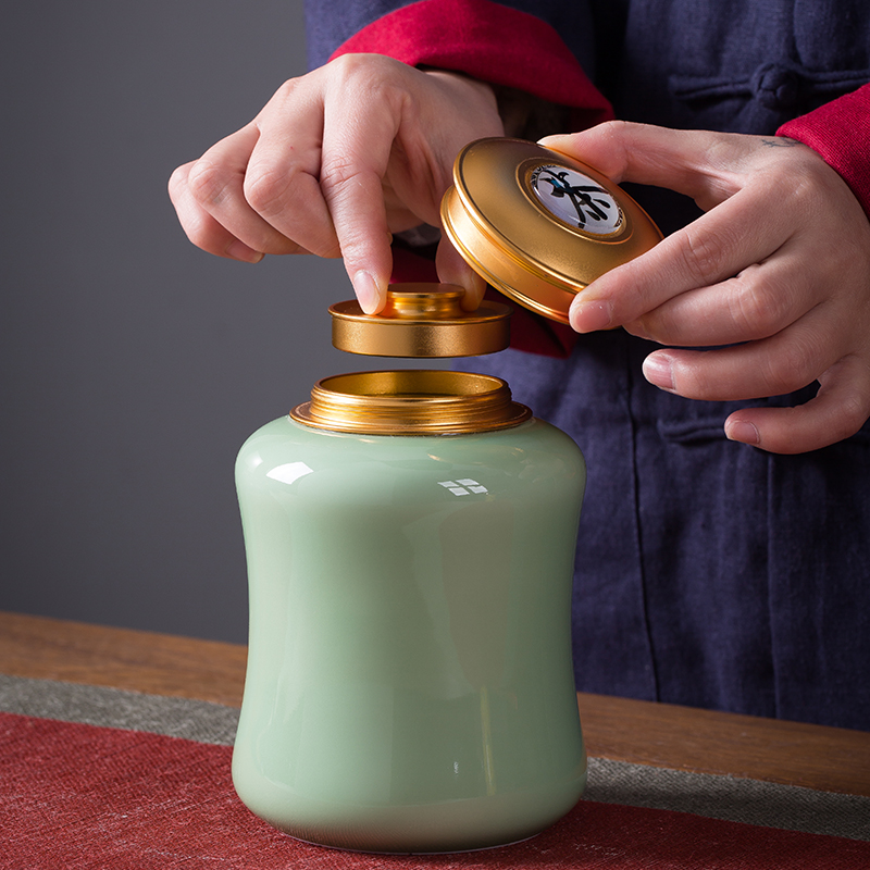 The Crown chang celadon ceramic seal pot tea caddy fixings storage POTS store receives large puer tea pot beauty POTS