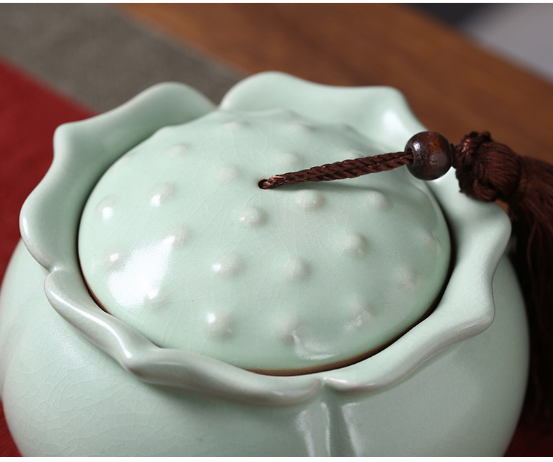 Chang your up crown ceramic tea jar half jins home when creative well keep storage POTS sealed ceramic pot