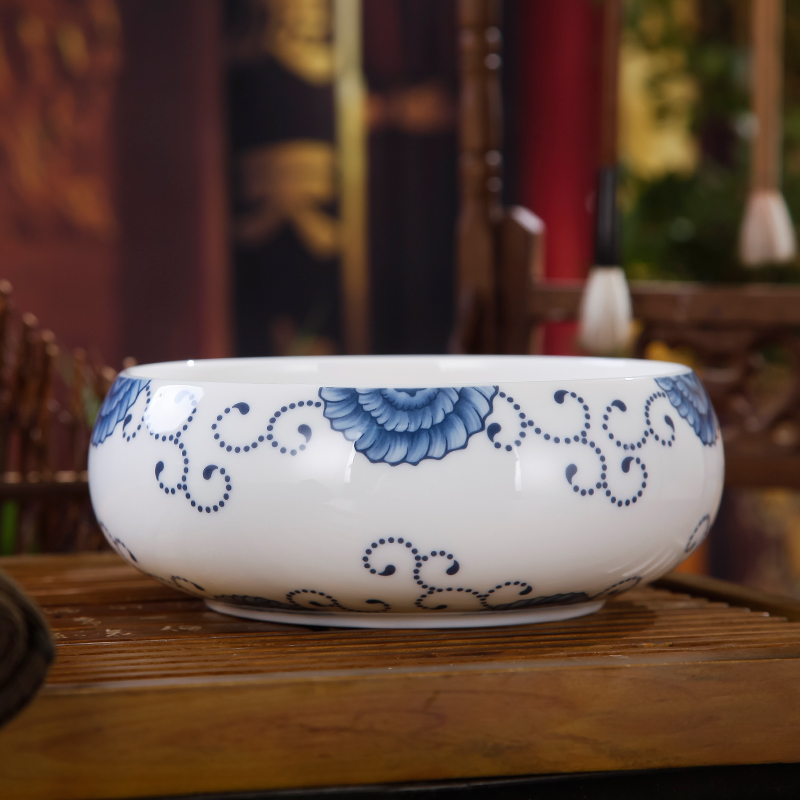 Wash to the crown, jingdezhen ceramic kung fu tea tea accessories from the sea, blue and white series