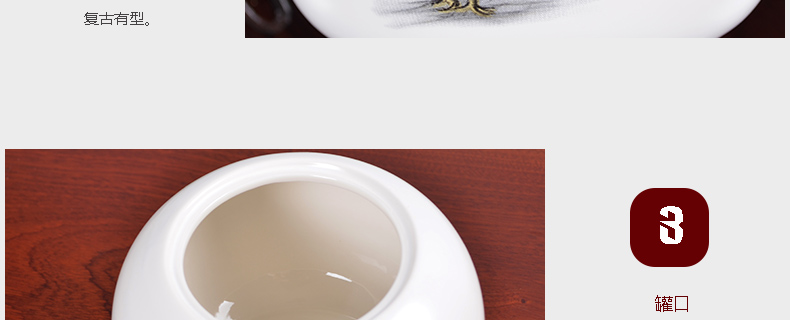 The Crown chang inferior smooth caddy fixings jingdezhen ceramic seal pot tassel decoration as the home medium tanks