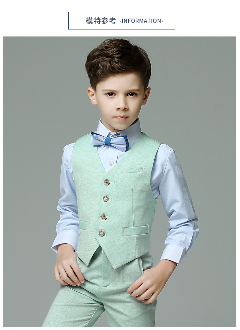Chàng trai ăn mặc mùa hè mỏng mới phù hợp với mô hình sàn catwalk trang phục của trẻ em điệp khúc máy chủ hoa nhỏ cô gái ăn mặc nam bộ quần áo vest cho bé trai