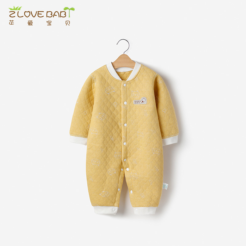 Newborn jumpsuit autumn and winter baby thickening romper winter baby underwear quilted romper warm winter clothes