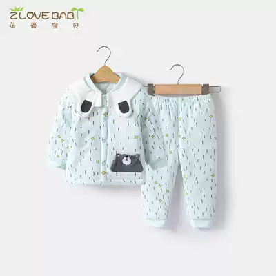 Baby clothes newborn autumn and winter clothes men's and women's baby thickened warm cotton coat suit cotton jacket cotton pants
