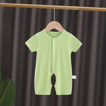 Baby jumpsuit summer short sleeve thin men and women baby newborn clothes Princess summer modal