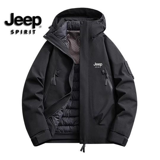 Пуховик JEEP для мужчин и женщин, съемная пуховая подкладка «три в одном», легкий пуховик, осенне-зимняя куртка на флисовой подкладке