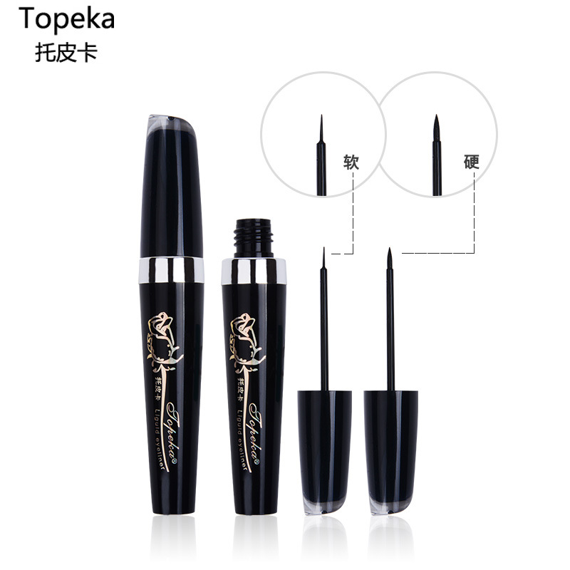 Bút kẻ mắt Topeka chính hãng Không thấm nước lâu trôi Khan Không Smudge Hypoallergenic Hard Head Soft Brush Rất mịn Bút kẻ mắt - Bút kẻ mắt tonymoly kẻ mắt