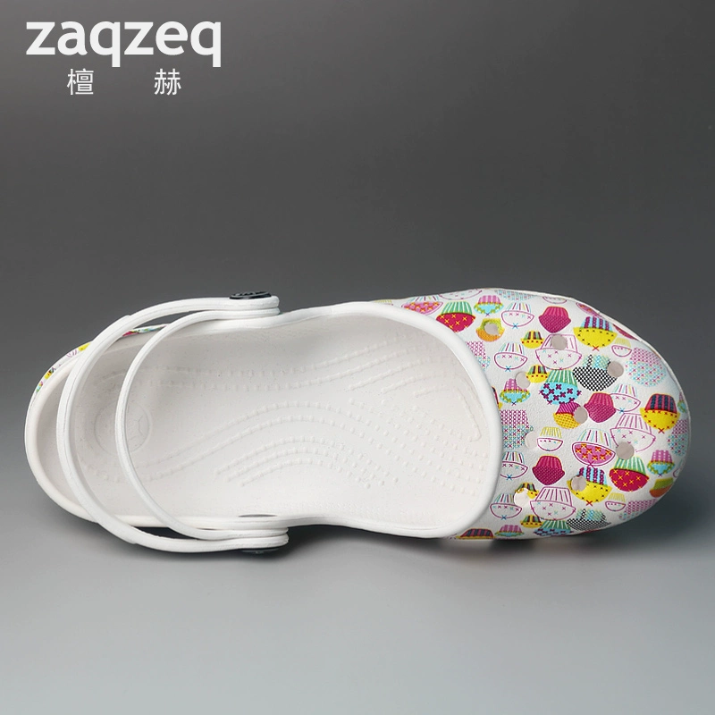 ZaqZeq / Tân Hz phòng hoạt động y tá dép dép giày vườn lỗ giày phụ nữ giày thường phụ nữ giày in 