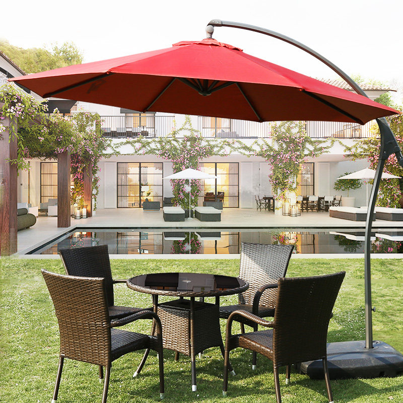 Outdoor table and table combined rattan chair three sets balcony small table and chairs waterproof sunscreen open-air iron art outdoor patio leisure