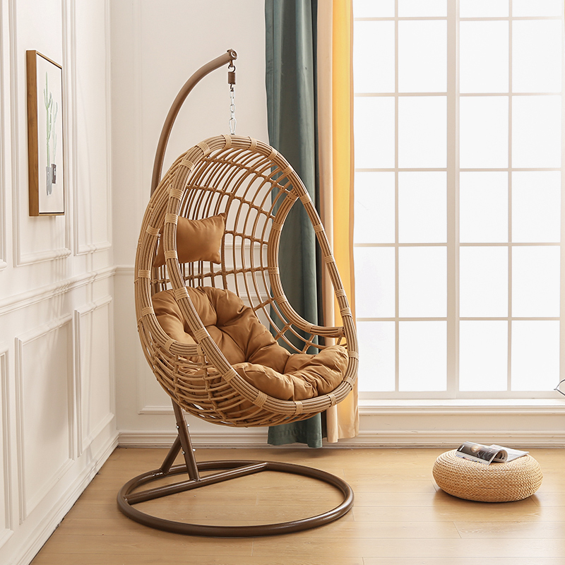 Rocking chair swing hanging chair hanging basket household rattan chair net red lazy hanging orchid chair indoor balcony European-style bird's nest hanging basket