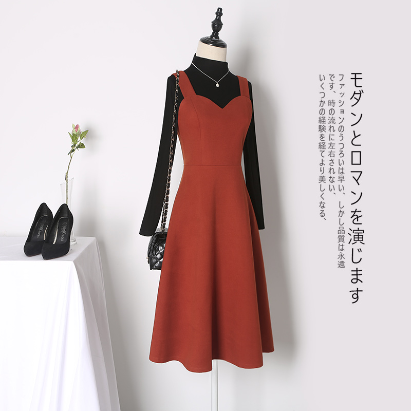 High cold sister wind dress 2021 new suspension skirt two - piece Ocean Gas Reduced Age Dress in autumn and winter