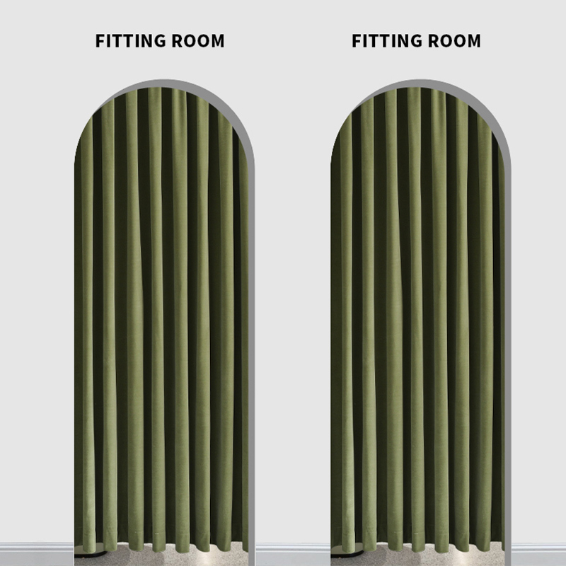 High-End Retro Olive Green Dressing Room Velvet Curtains Fashionable Clothing Store Arched Door Fitting Room Door Curtains High-End Retro Olive Green Dressing Room Velvet Curtains Fashionable Clothing Store Arched Door Fitting Room Door Curtains