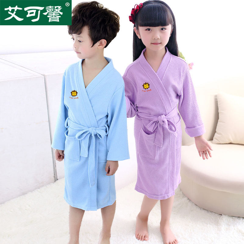 Waffger Children's Bathrobe Watton Towels Cartoon Swim Summer Boys and Girls Bathroom Long Sleeves