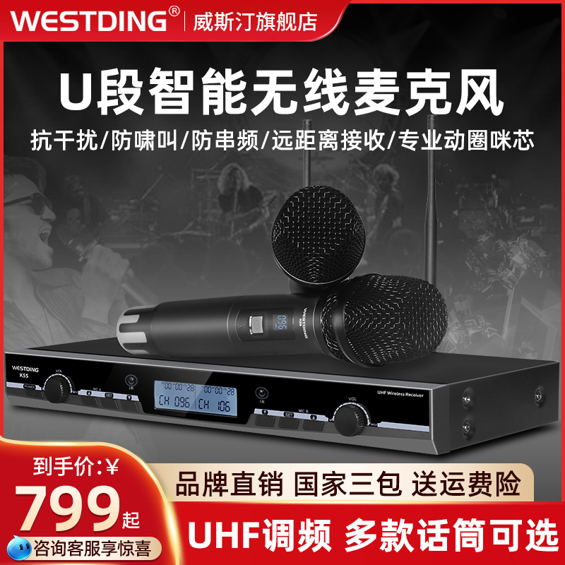 Westin K5s Wireless One Drip Two Microphones Household KTV Stage K - Song Device u - section microphone