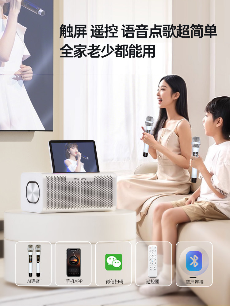 Home Ktv Audio Set All-In-One Karaoke Machine Complete Singing Machine Home Karaoke Speaker Living Room Theater Karaoke