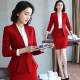 Red small suit jacket women's fashion temperament professional wear autumn and winter Korean version short annual meeting suit work clothes