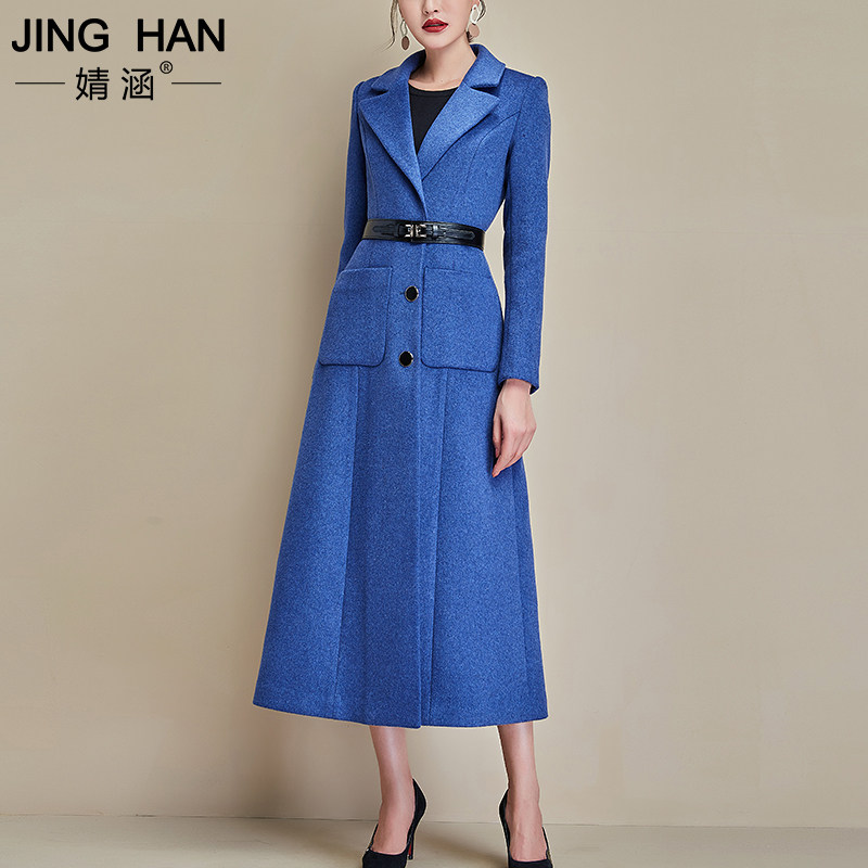 The Jing Culvert Fur Coats Women's 2021 Winter New Pop Thickening Long Version Over Knee Hebenwind Wool Top