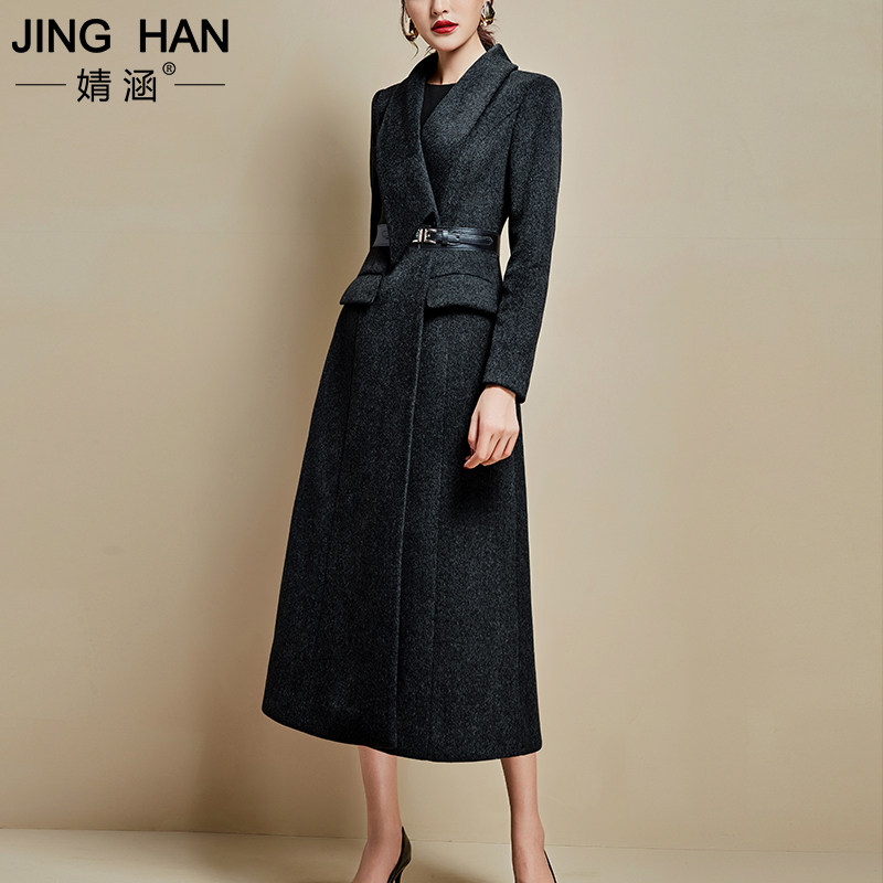 Gross jacket woman 2020 Winter new thickened body wrap waist thickened long version over kneecap wool, big coat