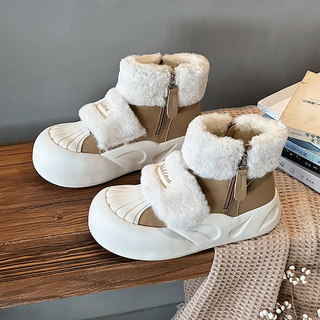 New Style Snow Boots with Plush Lining and Thickened High-Top Shoes for Women, 2025 Winter New Trendy Casual Shoes with Thick Soles and High-Top Fur Shoes