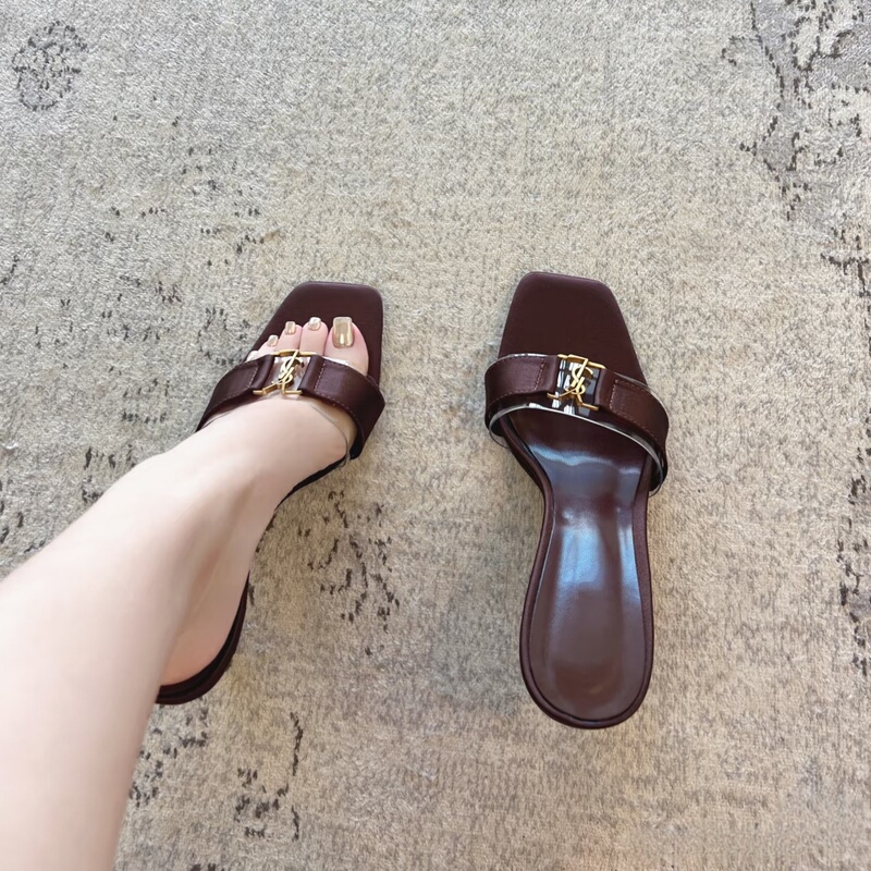 2026 Summer New Brown Square-Toe Stunning French High-Heeled Sandals for Women, Stiletto Strapless Sandals, High Heels 2026 Summer New Brown Square-Toe Stunning French High-Heeled Sandals for Women, Stiletto Strapless Sandals, High Heels