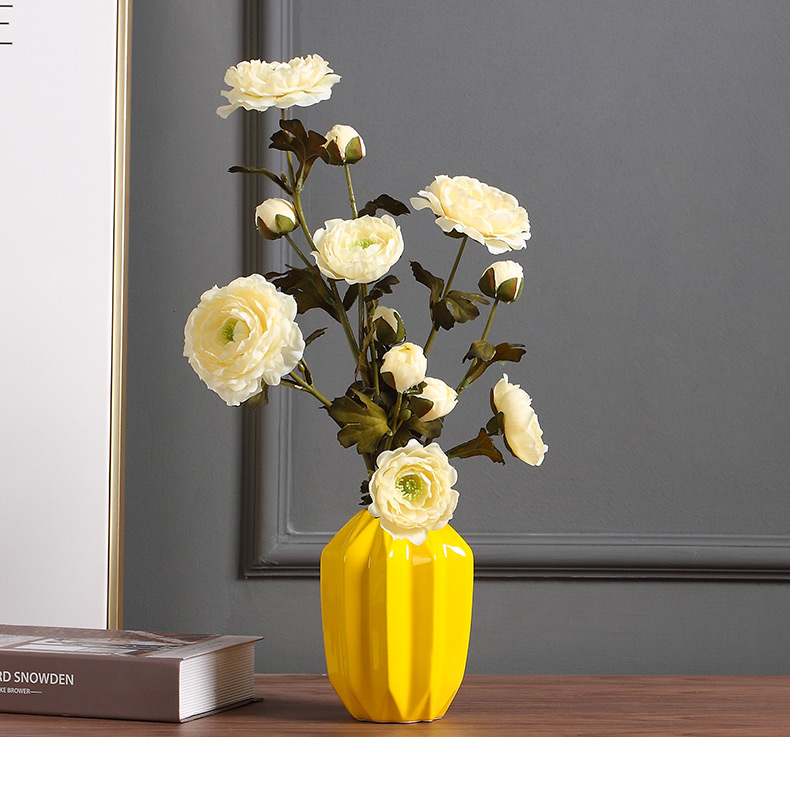 Ins vase furnishing articles living room flower arranging household soft adornment ceramic household adornment flowers furnishings