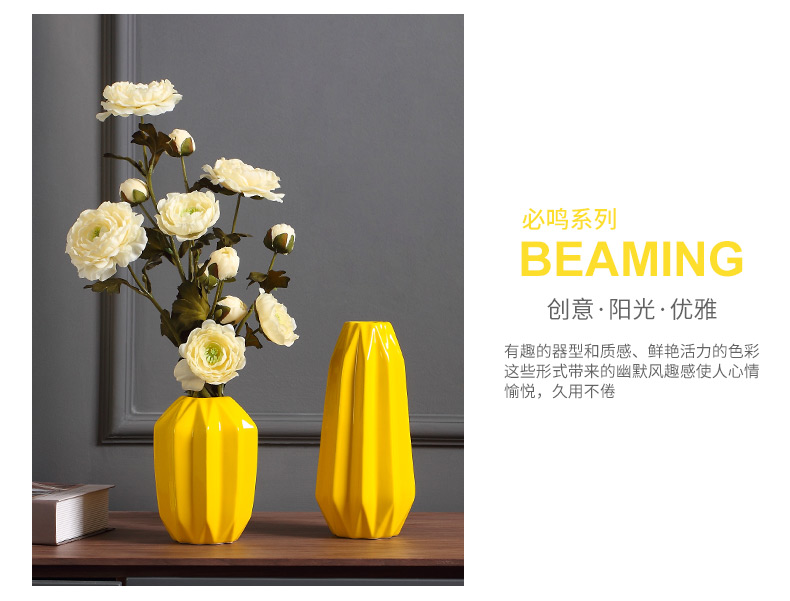 Ins vase furnishing articles living room flower arranging household soft adornment ceramic household adornment flowers furnishings