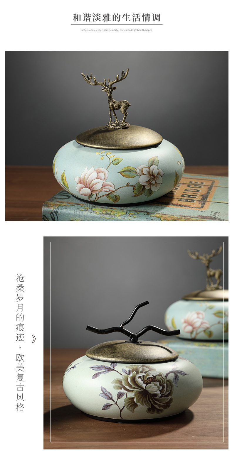 American creative move with cover the ashtray home furnishing articles ceramic wind restoring ancient ways because European sitting room tea table gray cylinder