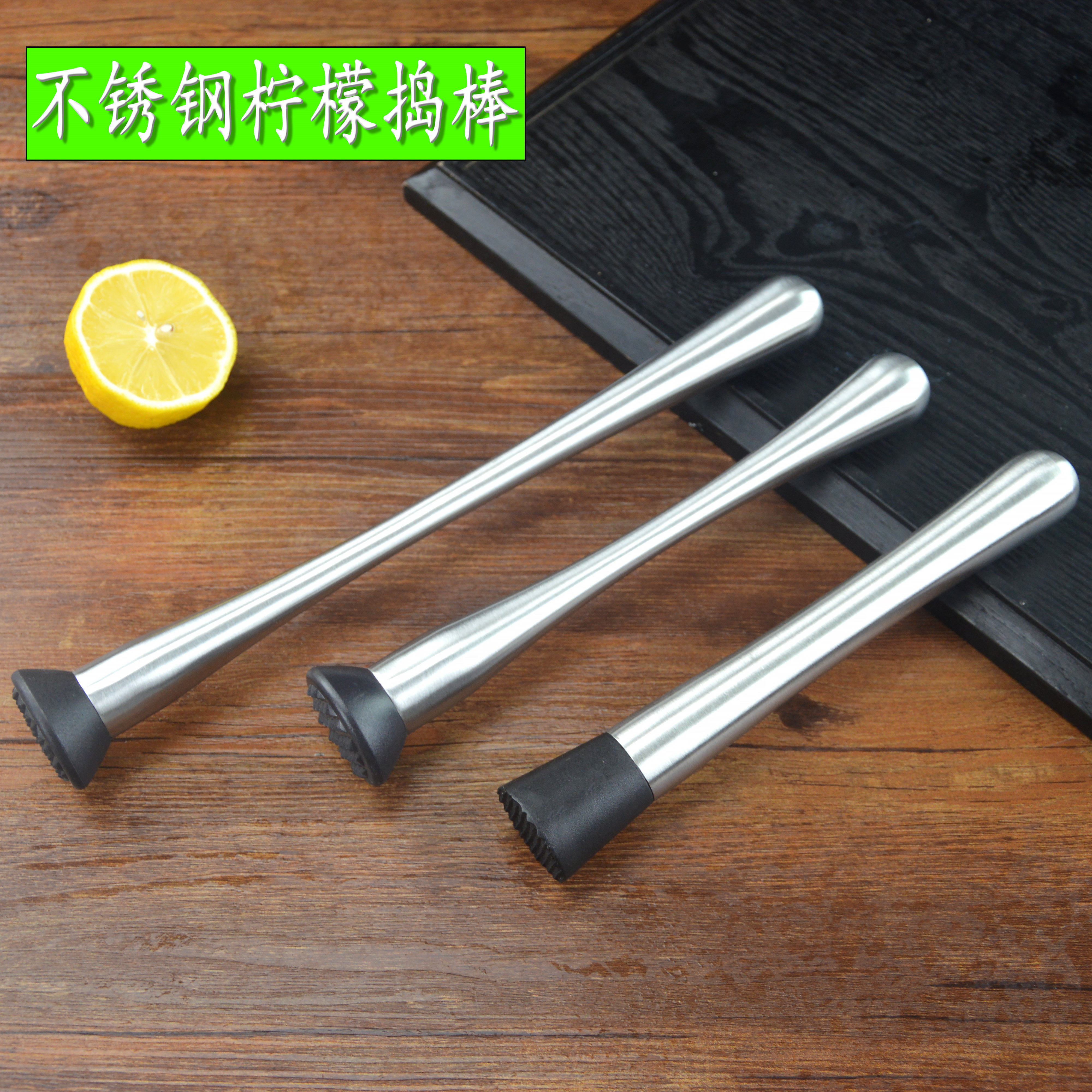 Stainless steel crushed popsicle ice hammer cocktail mashed popsicle bartender press juice stick masher lemon hammer masher crush stick