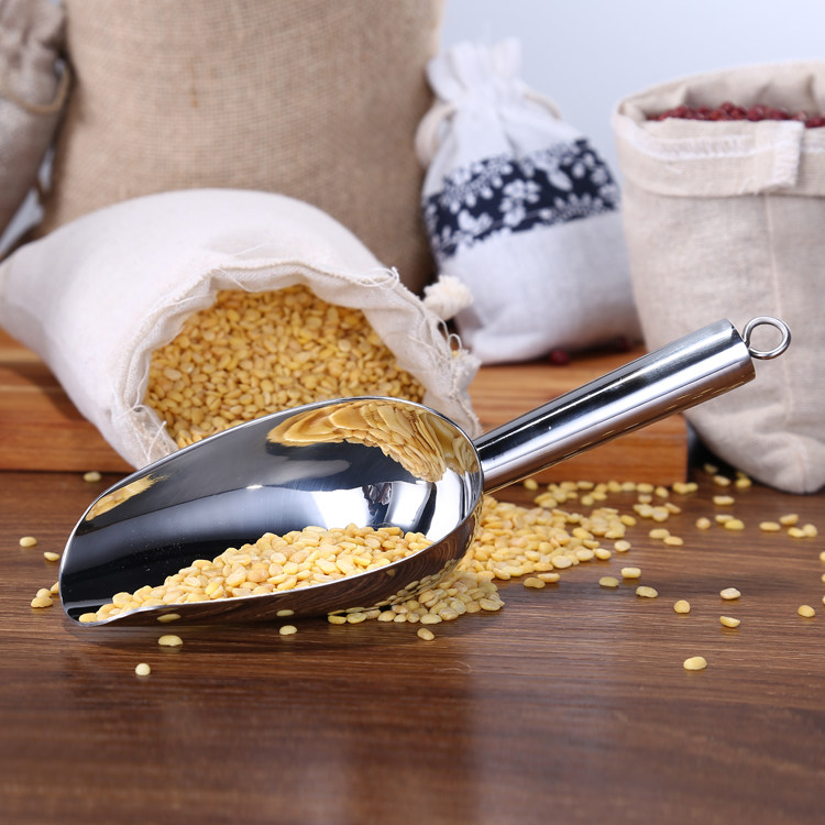 Thickened stainless steel ice shovel grain shovel tea shovel Rice shovel Popcorn shovel Milk tea catering utensils