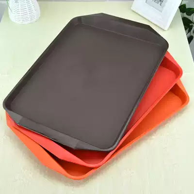 Thickened fast food plate plastic tray rectangular European canteen dinner plate hotel fast food tray non-slip KFC plate