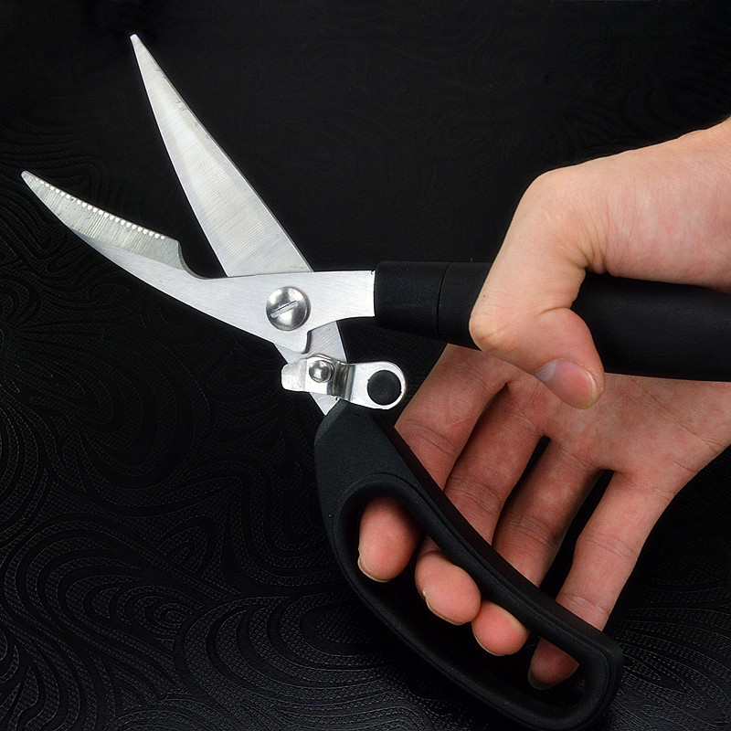 Hand feel ultra good stainless steel multifunction kitchen scissors duck fish cut German chefs with powerful chicken bone scissors