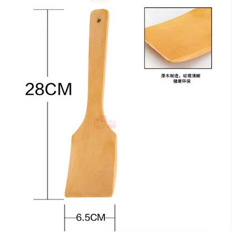 Bếp không dính xẻng gỗ đặc biệt Không có xẻng sơn xẻng tay cầm dài Nấu xẻng bếp nhiệt độ cao - Phòng bếp kệ để gia vị