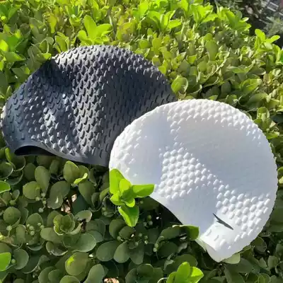 Export black and white water drop ear protection swimming cap bubble swimming cap big head long hair increase winter swimming warm outdoor men's and women's swimming cap