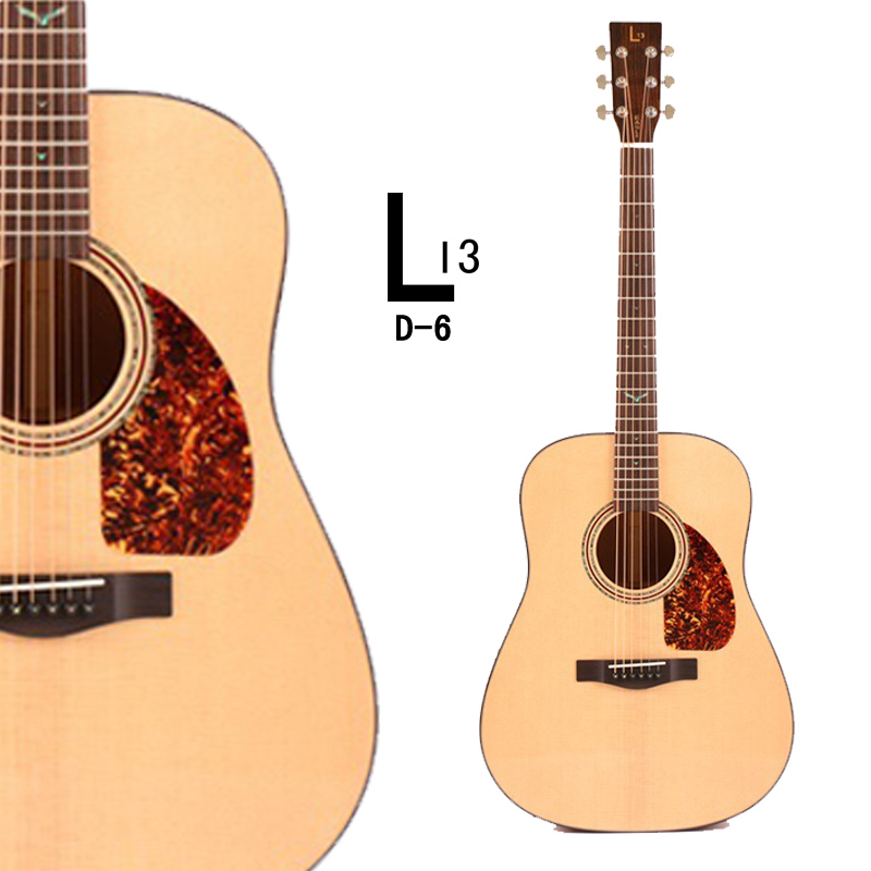 Taiwan L13 D6 GA6 full single high-end folk acoustic guitar 41 inch veneer spruce mahogany log color