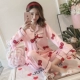 Phiên bản Hàn Quốc của mùa xuân và mùa thu kích thước lớn cho nữ đồ ngủ nữ pijama cotton