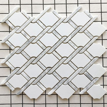 White stone mosaic wall stickers natural marble twist woven quartz stone bathroom toilet background wall