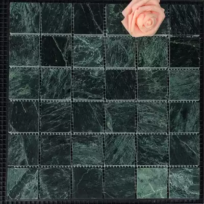 Big flower green Marble mosaic tile Swimming pool Pool stone bright wall sticker Landscape pool Forest green Dark green