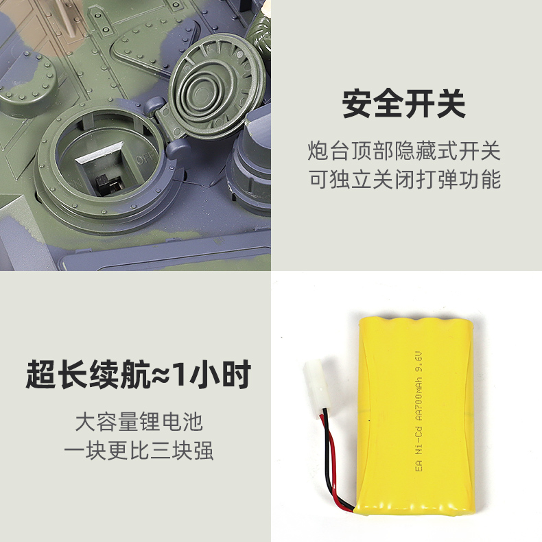 旗舰版 中国99式/德国豹2 1:18 仿真遥控坦克 50cm机身 图23