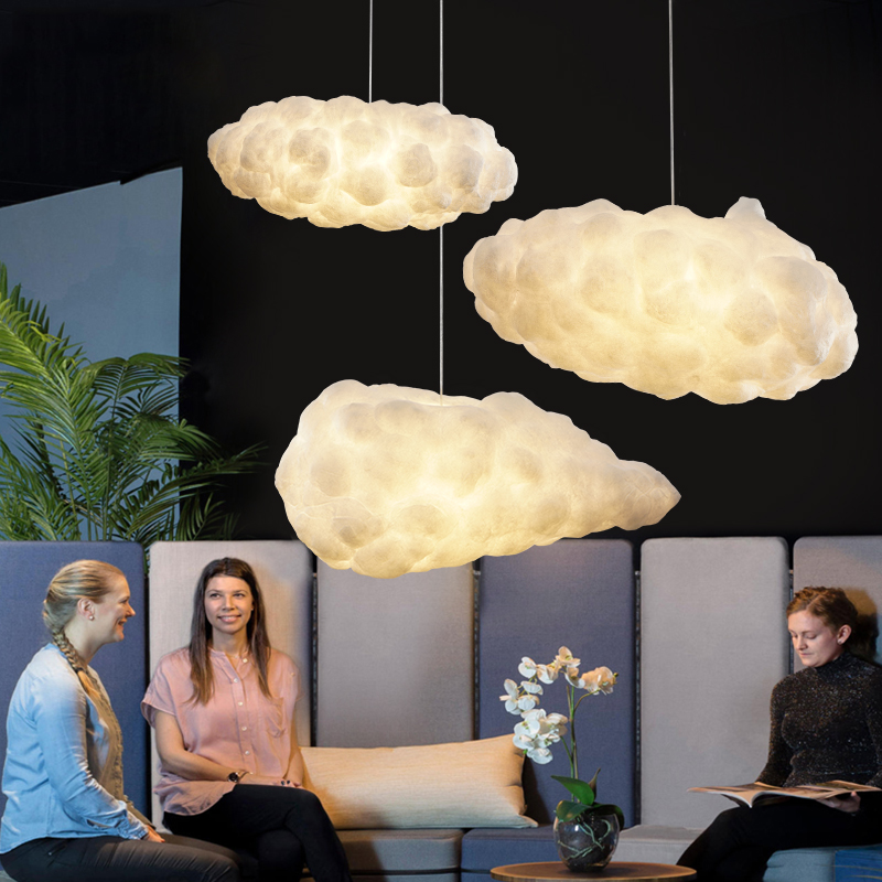 Net red cloud lamp chandelier Dining room lamp Shopping mall clothing store decorative lamp Creative cotton cloud chandelier White cloud chandelier