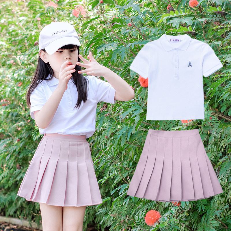 Girls pleated skirt skirt college style 2022 new summer dress girl skirt in the big boy children short skirt foreign atmosphere