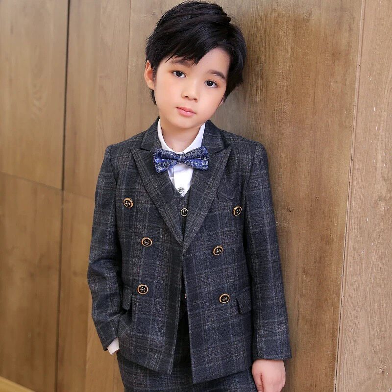 Children's suit boy autumn winter British wind wedding flower dress boy's birthday dress