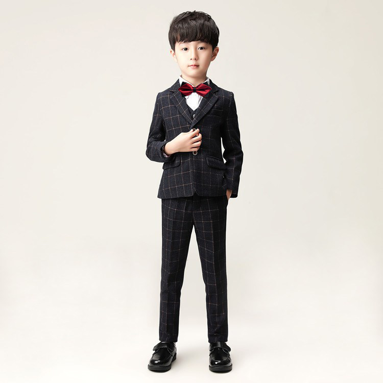 Boy suit suit fall and winter plus children's suit little flower dress English style boy dress