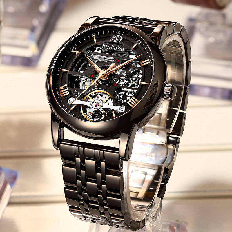 2021 New Amanie Watches Men Fully Automatic Waterproof Mechanical Watch Tide Switzerland Hollowed-out 2021 Meters