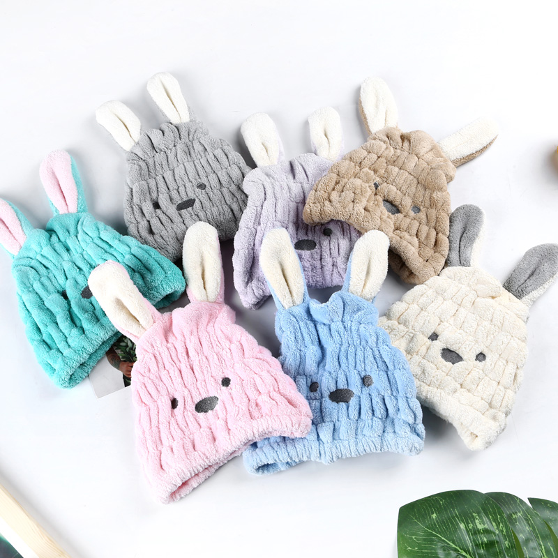 Children's dry hair hat Absorbent adult thickened hair quick-drying hat bag turban Shampoo cap Cute towel shower cap