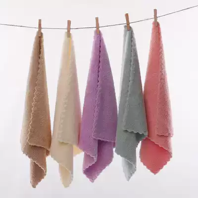 Children's towel absorbent small square towel baby saliva towel wash face towel coral velvet absorbent quick-drying hand towel towel