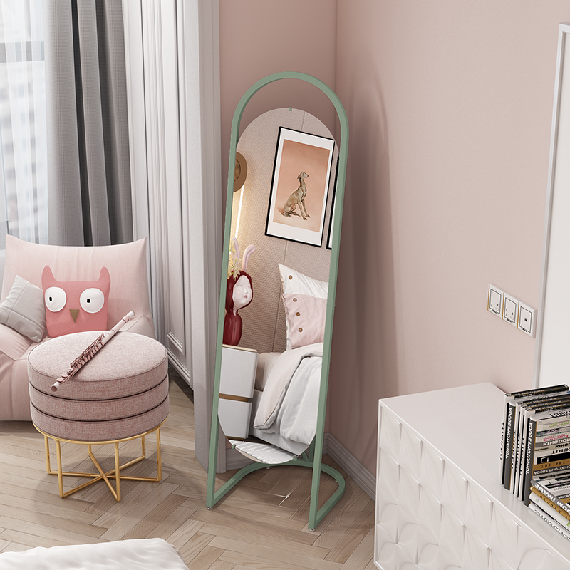 Minimalist with wheel full body mirror full body mirror floor bedroom home removable net red ins wind stereo full body mirror
