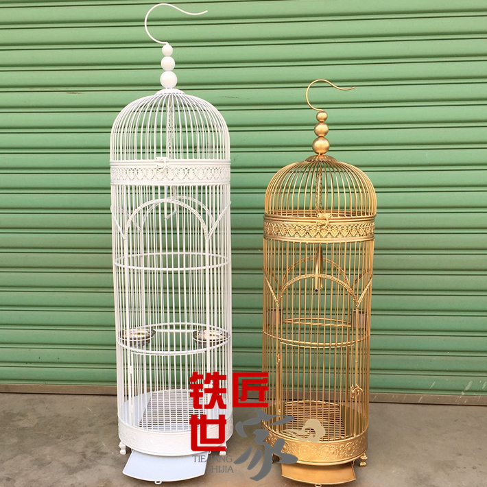 Eurostyle Iron Art Bird Cage Parrot Eight-brother Breeds Bird Cage Landing Bird Cage Large Size Iron Art Bird Cage Landing