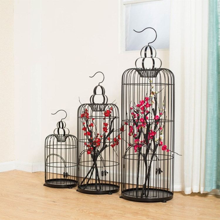 Decorative birdcage Iron birdcage ornaments Wedding props birdcage Floral large birdcage window birdcage decoration