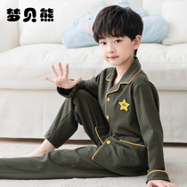 Boys pajamas spring and autumn cotton long sleeve set autumn boys cotton Children Baby Home clothing Cotton