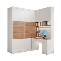 Sliding door wardrobe corner desk integrated combination childrens room bookcase bookshelf with computer desk bedroom wardrobe