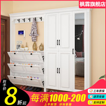 Ultra-thin shoe cabinet 17cm custom household door large capacity simple modern foyer cabinet Nordic multi-function entrance cabinet